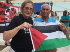 Cuban fisher in solidarity with Palestinian fishers of Gaza